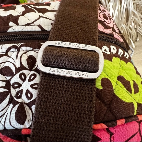 VERA BRADLEY Lola Weekender Trolly Sleeve Travel Bag Carry On Brown Orange 2012 - Picture 3 of 14